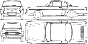 Scale drawing of the 1962 Renault Floride.